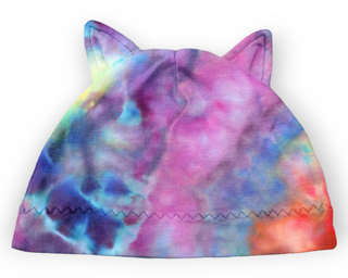 Unisex Tie-dye Cat Ear Beanie Size Large