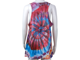 Women's XL Tie-dye Flowy Racerback Tank Top