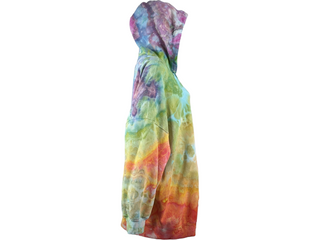 Women's 4X Rainbow Tie-dye Zip Up Hoodie