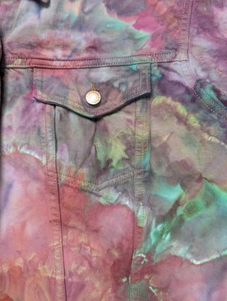 Women's Medium Tie-dye Crop Jean Jacket