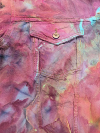 Women's Medium Tie-dye Crop Jean Jacket