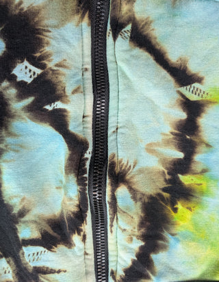 Men's Medium Reversed Tie-dye Zip-up Hoodie