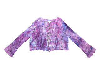 Women's Large Tie-Dye Crocheted Sweater