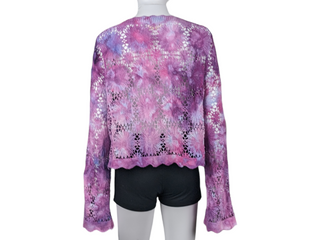 Women's Large Tie-Dye Crocheted Sweater