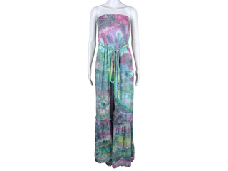 Women's Medium Strapless Tie-dye Jumpsuit