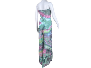 Women's Medium Strapless Tie-dye Jumpsuit