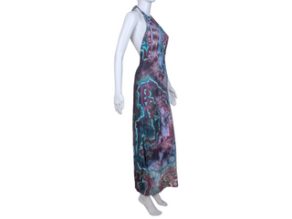 Women's Small Tie-dye Halter Top Maxi Dress