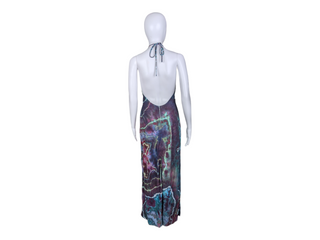 Women's Small Tie-dye Halter Top Maxi Dress