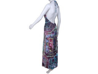 Women's Small Tie-dye Halter Top Maxi Dress