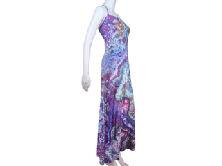 Women's XL Tie-dye Lace-up Maxi Dress