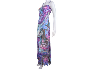 Women's XL Tie-dye Lace-up Maxi Dress