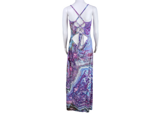 Women's XL Tie-dye Lace-up Maxi Dress