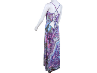 Women's XL Tie-dye Lace-up Maxi Dress