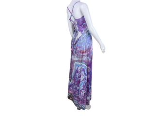 Women's XL Tie-dye Lace-up Maxi Dress