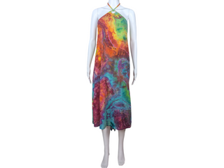 Women's Small Reversed Tie-dye Halter Dress