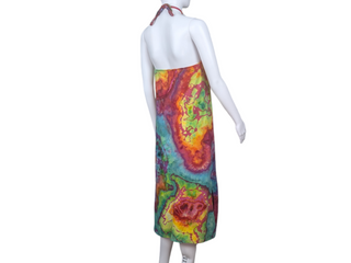 Women's Small Reversed Tie-dye Halter Dress