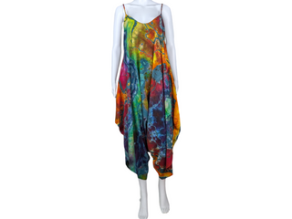 Women's Large Reversed Tie-dye Jumpsuit