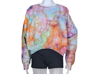 Women's Large Tie-dye Cropped Sweatshirt