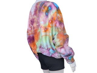 Women's Large Tie-dye Cropped Sweatshirt