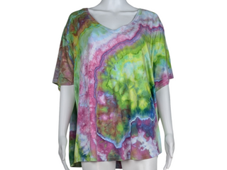 Women's 4XL Tie-dye V-Neck T-Shirt