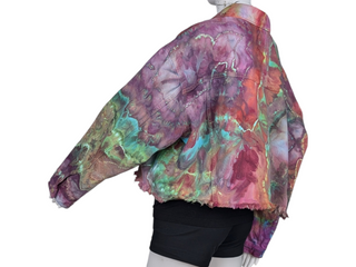 Women's Medium Tie-dye Crop Jean Jacket