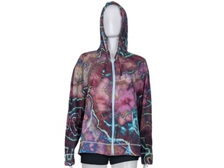 Women's XL Tie-dye Lightweight Zip Up Hoodie