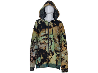 Men's XXL Reversed Tie-dye Zip-up Hoodie