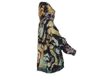 Men's XXL Reversed Tie-dye Zip-up Hoodie