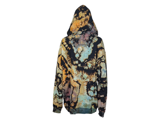 Men's XXL Reversed Tie-dye Zip-up Hoodie