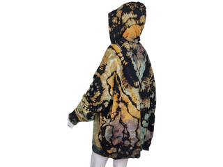 Men's XXL Reversed Tie-dye Zip-up Hoodie