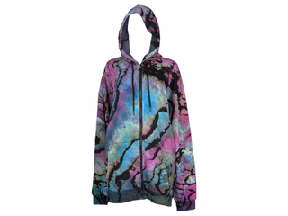 Men's 3XL Reversed Tie-dye Zip Up Hoodie