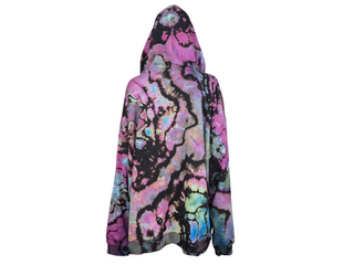 Men's 3XL Reversed Tie-dye Zip Up Hoodie