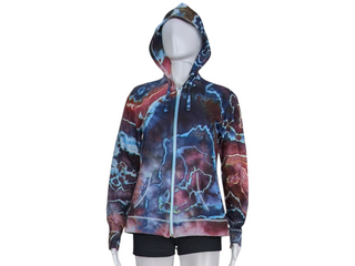 Women's Medium Tie-dye Lightweight Zip Up Hoodie