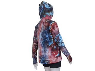 Women's Medium Tie-dye Lightweight Zip Up Hoodie