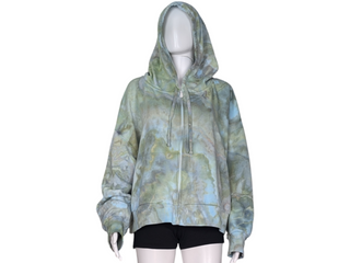 Women's XXL Tie-dye Zip-up Cropped Hoodie