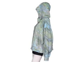 Women's XXL Tie-dye Zip-up Cropped Hoodie