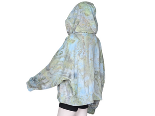 Women's XXL Tie-dye Zip-up Cropped Hoodie