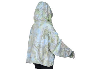 Women's XXL Tie-dye Zip-up Cropped Hoodie