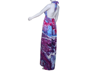 Women's Large Tie-dye Halter Maxi Dress