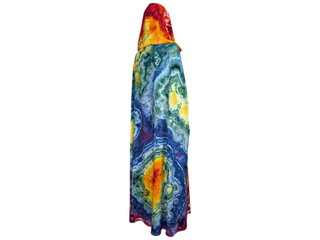 Rainbow Tie-dye Hooded Cape (discounted due to 2 small holes)