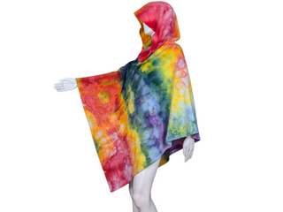 Unisex Geode Tie Dye Hooded Poncho