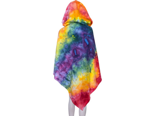 Unisex Geode Tie Dye Hooded Poncho