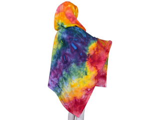 Unisex Geode Tie Dye Hooded Poncho