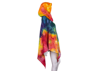 Unisex Geode Tie Dye Hooded Poncho