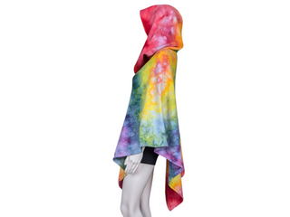 Unisex Geode Tie Dye Hooded Poncho