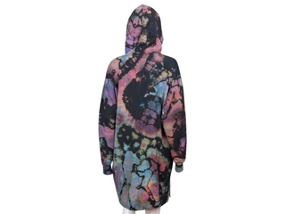 Women's XL Reverse Tie-dye Hooded Sweatshirt Dress