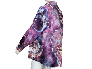 Women's XL Tie-dye Button-Down Shirt