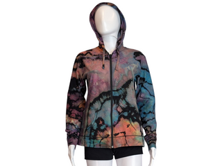 Women's Medium Tie-dye Lightweight Zip-up Hoodie