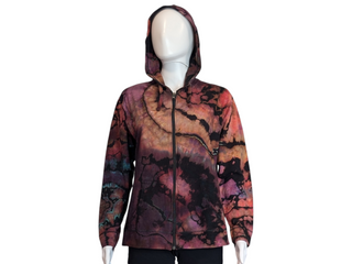 Women's XL Reverse Tie-dye Lightweight Zip Up Hoodie