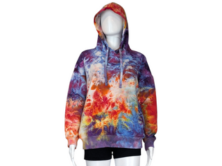 Women's Medium Tie-dye Buffalo Pullover Hoodie